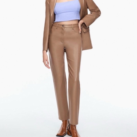 Aritzia Vegan Leather Pants - Picture 1 of 7